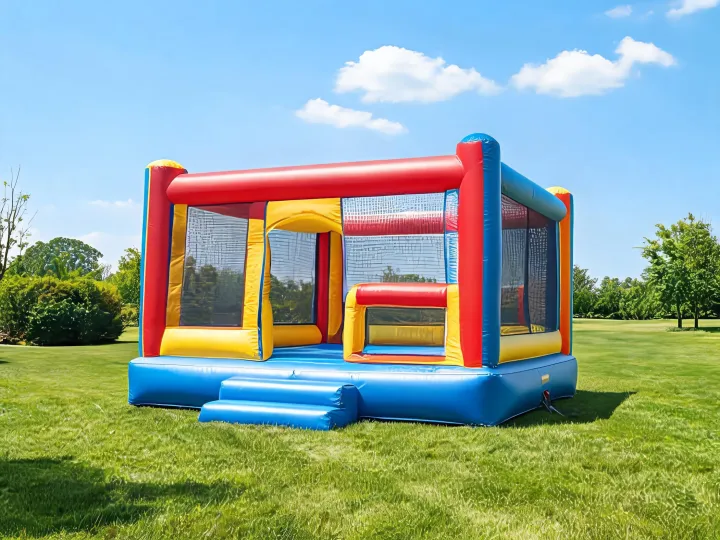 Inflatable bounce house for family backyard play